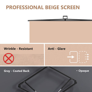 RAUBAY 59.8x82.7in Wrinkle Resistant Anti-Glare Collapsible Beige Screen Backdrop Portable Retractable Background - Product Image 4