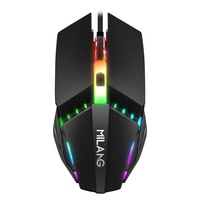 Souris de jeu ergonomique EVESKY E03 à 7 boutons avec rétroéclairage LED, filaire USB, capteur photoélectrique, design silencieux pour ordinateur, e-sport, bureau