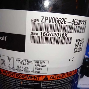 Compresseur frigorifique à vitesse variable Emerson Copeland Scroll ZPV0962E-4X9-522, refroidissement et chauffage - Product Image 3