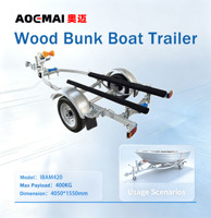 Remorque pour bateau de 4,05 m avec supports en bois