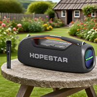 HopesTar Altavoz Inalámbrico Portátil de Alta Potencia para Exteriores, Recargable, con Bajos Superpotentes, Caja de Música con Micrófono KTV, Subwoofer para Auto A60
