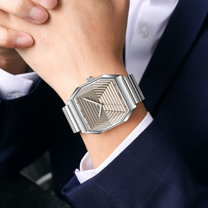 Nuevos Relojes de Lujo para Hombre, Reloj de Cuarzo para Negocios, Relojes con Esfera de Vidrio Texturizado de Acero Inoxidable, Resistentes al Agua 3ATM, Logotipo Personalizado OEM - Product Image 4