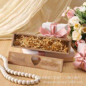 Caja de Regalo Sorpresa de Madera para Prueba de Embarazo, Caja de Anuncio de Bebé de Madera Sólida en Forma de Corazón - Product Image 2