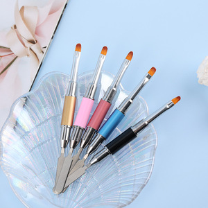 Pennello per smalto Gel a doppia estremità a 5 <span class=keywords><strong>colori</strong></span> <span class=keywords><strong>pennelli</strong></span> per pittura per unghie in acrilico <span class=keywords><strong>pennelli</strong></span> per Gel per strumenti per Manicure - Product Image 3