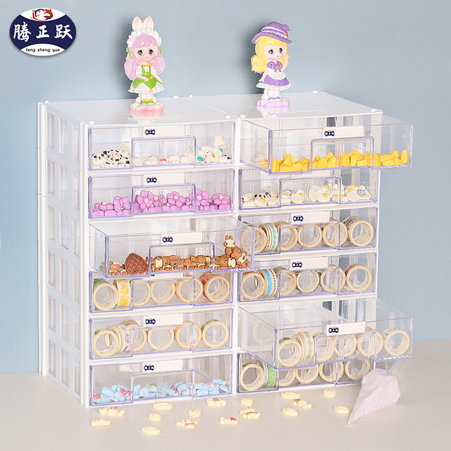 Hot Selling Drawer Style White Shell Transparent Drawer Parts Storage Box Office Items Storage Home Small Items Storage