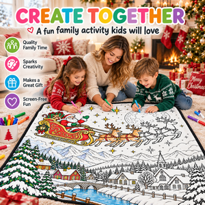 Couverture en flanelle lavable à personnaliser pour Noël, à colorier soi-même, pour enfants et famille, pour des moments amusants en famille pendant les vacances d'hiver - Product Image 2