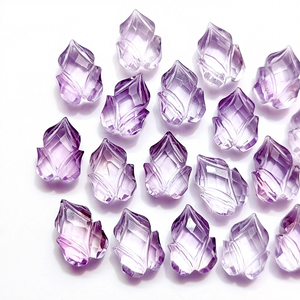 Ametyste rose naturelle facettée en forme de feuille 13mm, pierre précieuse sculptée à la main, pierre brute pour la fabrication de bijoux, prix de gros, approvisionnement en vrac - Product Image 1