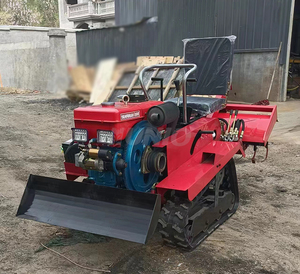 Machinerie agricole Mini Farm25HP35HPTracked Ride Type Rotary Cultivator Crawler Tractor Rotary Tiller - Product Image 4