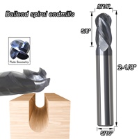 CNC Boule Nez EndMills 3D Sculpture Routeur Bit Carbure Ball End 5/16 Downcut Spirale Fraise 4Flute-1/4 Tige Personnalisable