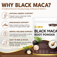 Extrait de racine de maca noire naturelle Itawel, compléments alimentaires, poudre de maca noire pure pour l'énergie, la vitalité, l'endurance et la concentration