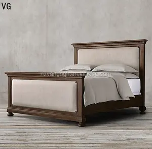 卧室家具金属床木制双人床实木框架特大床