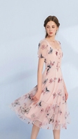 Kain Jala Bordir Kupu-Kupu 3D yang Larut dalam Air, Bordir Daun Tulle untuk Lingerie & Rok Gaun Putri.