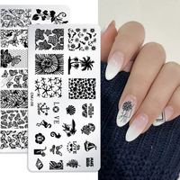 Art des ongles timbre estampage Image plaque en acier inoxydable modèle d'ongle manucure pochoir outils imprimé plaque en acier modèle carré