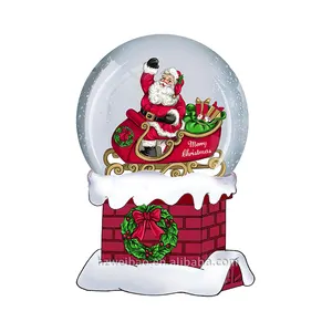 Personalizado 120mm resina artesanía recuerdos ornamento regalo Navidad sombrero bola de nieve/globos de nieve personalizados/globo de nieve de Navidad