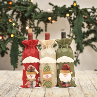 Fabrik-Großhandel Wiederverwendbare Stoff-Weihnachtsweinflaschenhülle für Weihnachtspartydekoration