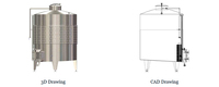 Cuve de fermentation cylindrique verticale pour vin