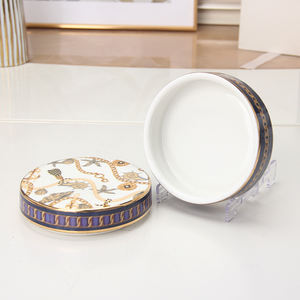 JW025 Boîte à bougies personnalisée de luxe 6.1 pouces mallette décorative ronde mallette de rangement pour bijoux en céramique - Product Image 4