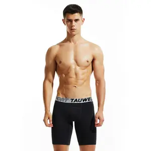 Hot Verkopers Mannen Ondergoed Lange Boxers Effen Kleur Comfortabele Mannen Kleding Gym Broek Shorts Surf Zwembroek