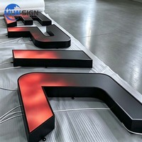 Panneau acrylique RGB pour tableau noir/blanc, lettres LED RGB avec bordure en acier inoxydable, enseignes LED programmables