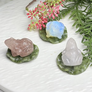 Escultura de Rana Loto de Piedras Semipreciosas Mixtas Pulidas a Mano, Artesanía de Cristal con Opción de Múltiples Materiales para Venta al por Mayor a Tiendas de Cristales - Product Image 5