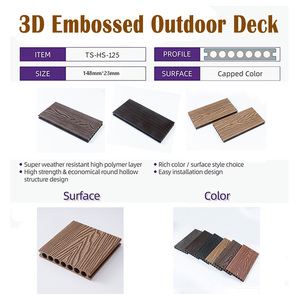Planches de terrasse en WPC modernes antidérapantes à grain de <span class=keywords><strong>bois</strong></span> 3D, co-extrusion, imperméables, pour usage <span class=keywords><strong>extérieur</strong></span> et intérieur - Product Image 4