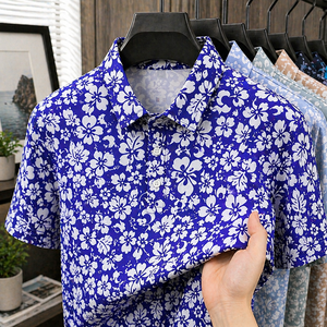 Polo de golf floral pour homme, respirant, léger, performance, décontracté, sport, logo personnalisé - Product Image 1