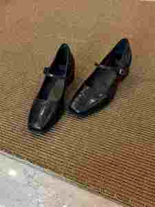 Zapatos de Tacón Grueso Formales Cuadrados de Piel de Oveja Genuina Estilo Vintage Francés para Mujer, Cómodos, Sin Cordones, de Boca Baja, para Oficina - Product Image 6