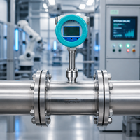 Débitmètre thermique massique OEM de type pipeline en acier inoxydable SS304 pour gaz CO2, azote, ammoniac, hydrogène, GPL