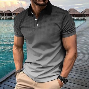 Áo thun thể thao bán buôn in chuyển nhiệt màu chuyển sắc, áo sơ mi nam mặc thường ngày, áo polo nam tay ngắn, áo thun in theo yêu cầu - Product Image 2