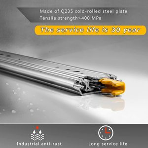 220kg 12-60inch Ngăn kéo trượt khóa ba phần mở rộng đầy đủ 500lb tải ngăn kéo vận động viên bóng mang bên gắn đường sắt - Product Image 6