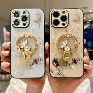 Kim cương-studded bướm iPhone trường hợp với từ đứng, Tương thích với iPhone 16/15/14/13 Pro Max full-bảo vệ Bìa - Product Image 3