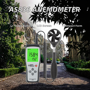 AS836 จอแสดงผล LCD เครื่องวัดความเร็วลม เครื่องวัดความเร็วลมแบบเทอร์โมอิมเมเจอร์ เครื่องวัดอุณหภูมิ เครื่องวัดความเร็วลม - Product Image 4