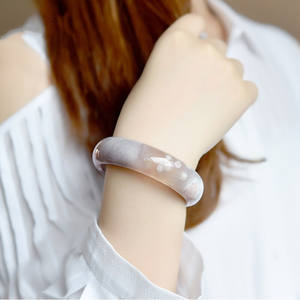 <span class=keywords><strong>Pulsera</strong></span> de Ágata Flor de Cerezo, <span class=keywords><strong>Pulsera</strong></span> de <span class=keywords><strong>Jade</strong></span>íta Oceánica con Bandas, <span class=keywords><strong>Pulsera</strong></span> Ancha y Gruesa - Product Image 4