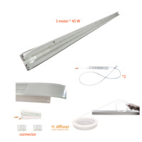 Luminaire linéaire LED 3M 45W, largeur 10 cm, en plastique et acier, connectable pour bureau/métro/station