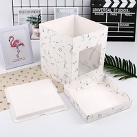 XJH Boîtes à gâteaux au fromage basque blanc de haute qualité avec fenêtre Boîte à gâteaux pâtissiers