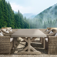 Ensemble de meubles de jardin en rotin imperméable moderne pour extérieur, villa, balcon, table à manger, salon d'hôtel