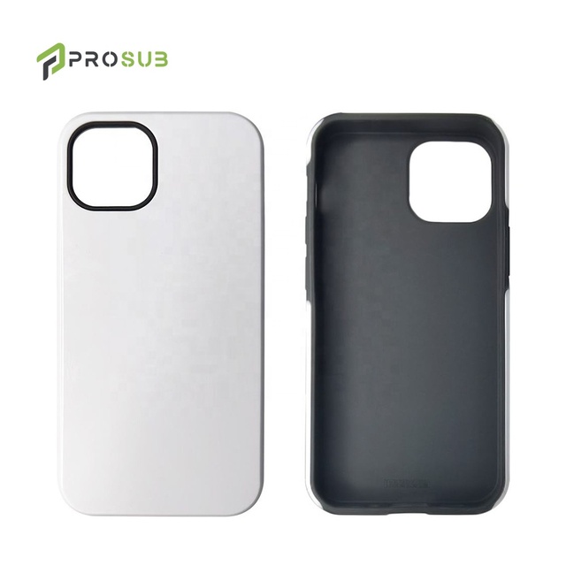 Prosub 3D Sublimation Blank 2-in-1 TPU+PC Eco-friendly Shockproof 360 Protection DIY Printing Phone Case for 13 Pro Max