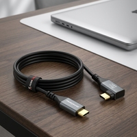 Câble USB-C, câble de données USB3.2 Gen 2x2 20 Gbps, charge PD 3.1 240 W, vidéo 4K/60 Hz, [Ultra-souple] Câble USB-C à angle droit