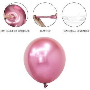 Metallic Pink Balloons 35cm <b>Inflatable</b> with Air or Helium for Birthdays Parties Decorations - Product Image 4