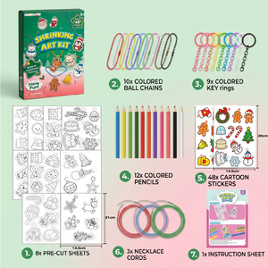 Individuelles Logo Kinder-Lernspielzeug Einhorn-Themen 48 Charms Ungiftiges DIY Schmuckherstellung Schrumpfplastik Bastelset - Product Image 2