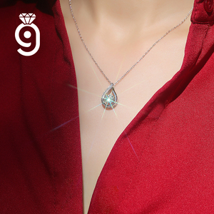 Collier élégant en forme de goutte d'eau, 1 carat de moissanite, argent 925, livraison rapide, collier étincelant pour un rendez-vous galant ou un anniversaire - Product Image 4