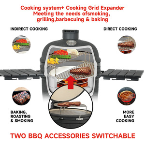 Système de cuisson SEB <span class=keywords><strong>KAMADO</strong></span>/Divise et conquér, pour <span class=keywords><strong>Kamado</strong></span> de 21 pouces, grillage d'un côté, fumoir de l'autre, créez un <span class=keywords><strong>barbecue</strong></span> à 2 zones - Product Image 6