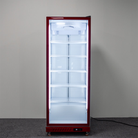 Congélateur vertical commercial à porte vitrée pour boissons, avec écran numérique de température unique, 5 étagères et fonction de dégivrage