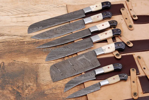 Steel Craft International Professional 7-Piece Damas Steel Kitchen Knife Set Resin Bone Hot Selling Cooking Cutting Tools - Product Image 3