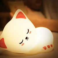 Lampe de nuit LED Sunjoy, chat mignon, dessin animé, animal, lumière colorée, décoration de chambre, lumière d'ambiance, lumières d'humeur pour enfants