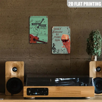 Letrero Metálico de Guitarra, Fácilmente Distraído por Música y Vino, Decoración Rústica de Pared para el Hogar, Bar, Sala de Música, Regalo para Colgar en la Pared