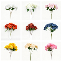 Prix d'usine – Bouquet d'hortensias artificiels en soie à 5 tiges, style nordique, pour Thanksgiving et Noël, décoration intérieure
