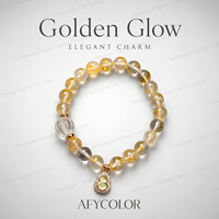 Bracelet en perles de cristal de gomme jaune naturelle au design original, pendentif gourde pour femme, cadeau de luxe léger BUSTYLE SS112