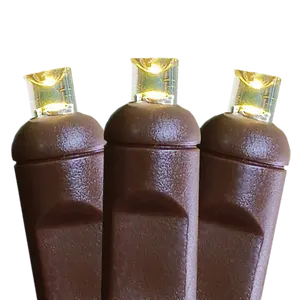 Lampu Mini LED sudut lebar tahan air luar ruangan lampu tali LED Natal 5mm kawat coklat lampu dekorasi bungkus bagasi pohon palem