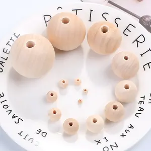 custom wood teething beads handmade wooden round beads for baby teeth diy wood craft for bracelet